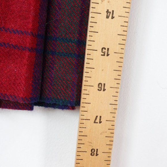Vintage Red Plaid Wool Skirt XS Mini Scottish Tartan Micro Academia Y2K School - Picture 4 of 9